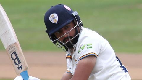 Anuj Dal batting for Derbyshire