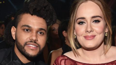 The Weeknd and Adele, in 2016