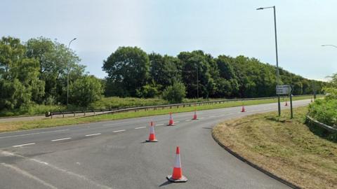 A18 at the B1398 Kirton Road junction