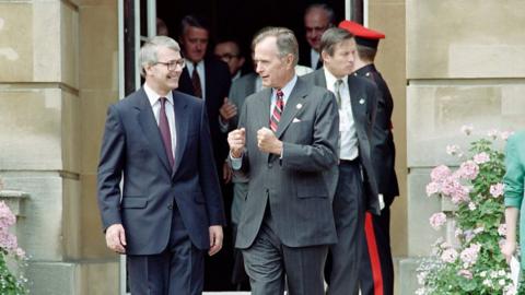 John Major and George HW Bush