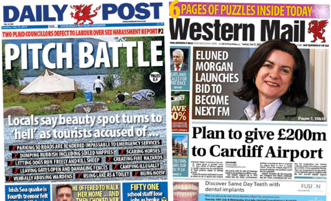 Daily Post and Western Mail front pages