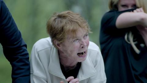 Celia Imrie screaming
