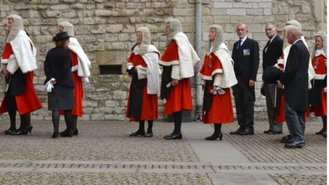 Judges queuing at the ceremony for the start of the legal year