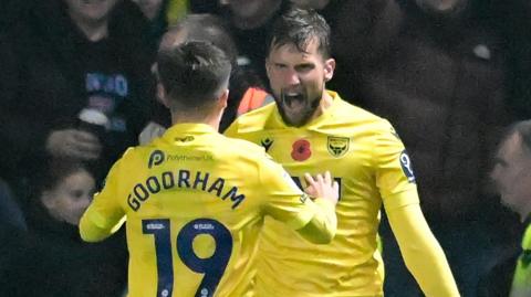 GOAL Oxford United defender Hidde Ter Avest (24) scores a goal and celebrates 1-0 during the EFL Sky Bet Championship match between Oxford United and Hull City at the Kassam Stadium, Oxford  5 Nov 2024