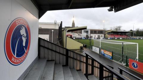 General view of the Meadowbank Football Ground, Mill Lane, Dorking