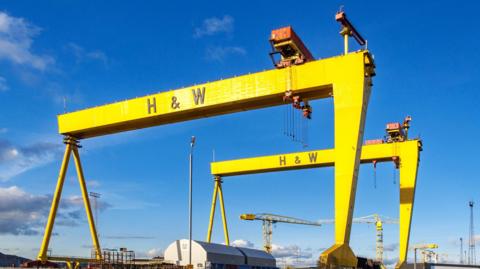 Samson and Goliath cranes at Harland & Wolff shipyard in Belfast