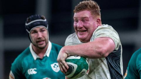 Rhys Carre scores against Ireland