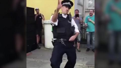 Dancing police officer