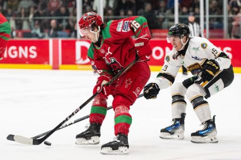 Cardiff Devils' Cole Sandford in action against Nottingham Panthers 