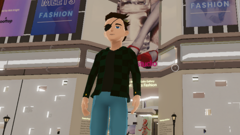 An avatar in metaverse world Decentraland