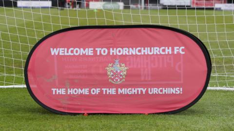 A sign on Hornchurch's home pitch