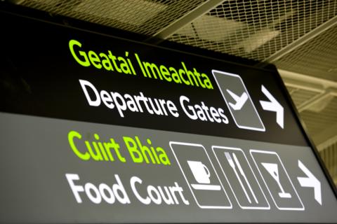 Departure sign Dublin Airport