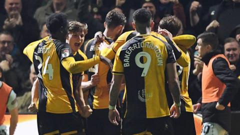 Newport celebrate goal