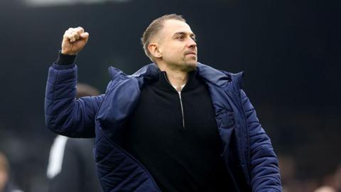 Southampton boss Tonda Eckert celebrates after his side beat Fulham in the FA Cup