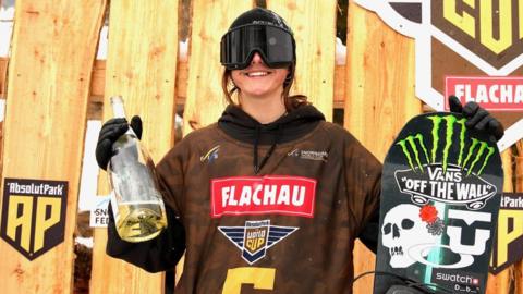 Mia Brookes on the podium