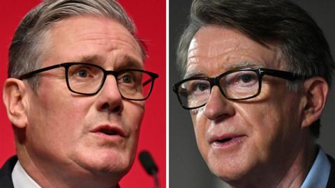 Composite image of Keir Starmer and Peter Mandelson