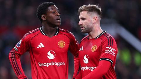 Manchester United duo Kobbie Mainoo and Luke Shaw