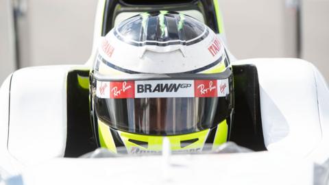 Jenson Button
in The Brawn BGP 001 at Silverstone