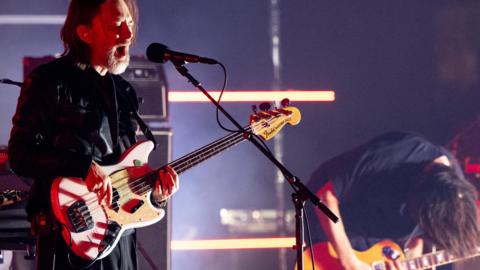 Radiohead's Thom Yorke and Jonny Greenwood performing as The Smile in 2022