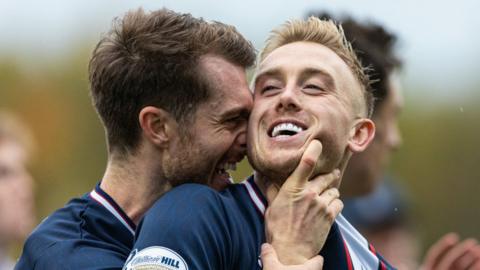 Falkirk players celebrating