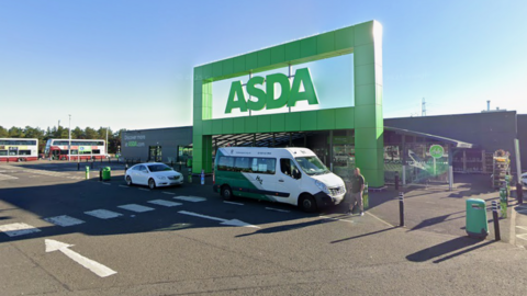 A general view of the entrance to the Asda supermarket at The Jewel