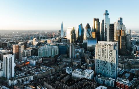 City of London pictured from above