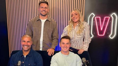 Ellis Jenkins (back left) with present Lauren Salter and front L-R  Richard Parks and Jonathan Davies