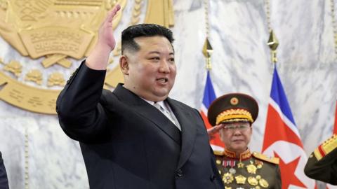 North Korean leader Kim Jong at the parade
