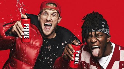 Logan Paul and KSI with Prime Energy drinks.