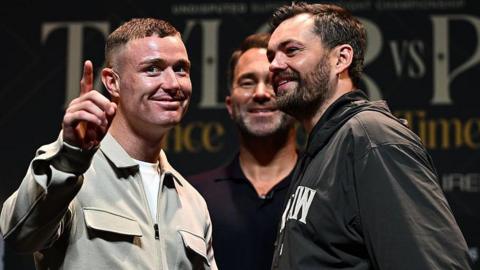 Paddy Donovan, Eddie Hearn and Tyrone McKenna
