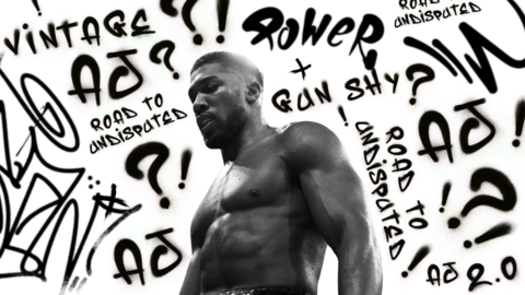 Anthony Joshua graphic with questions swirling around him