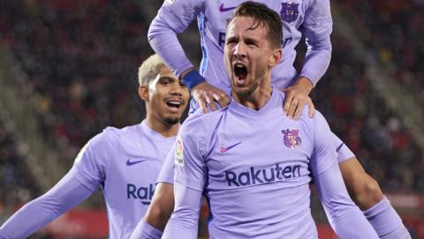 Luuk de Jong celebrates scoring