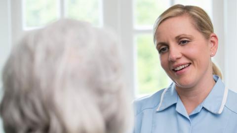 Nurse with patient