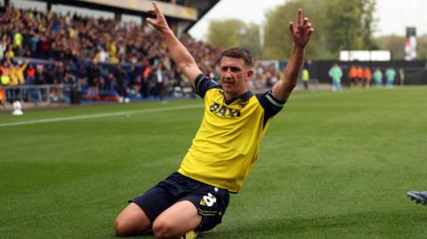 Cameron Brannagan of Oxford United celebrates 