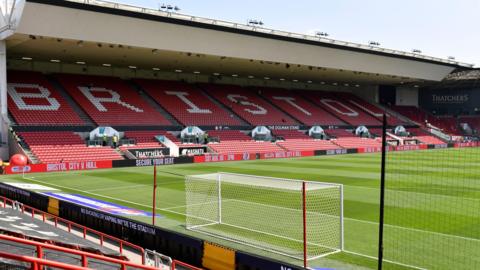A general view inside Ashton Gate stadium