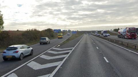 The Junction 11 slip road on the M11