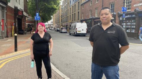 Jo Kinsella and James Wong, business owners in Birmingham Southside