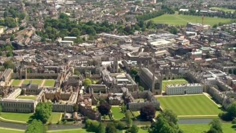 Aerial view of Cambridge