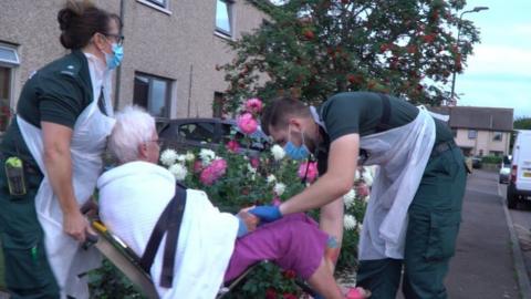 OAP on stretcher