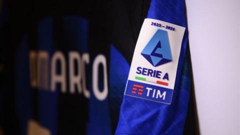 Serie A badge on an Inter Milan shirt