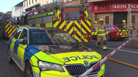 Emergency services at Derry city centre fire