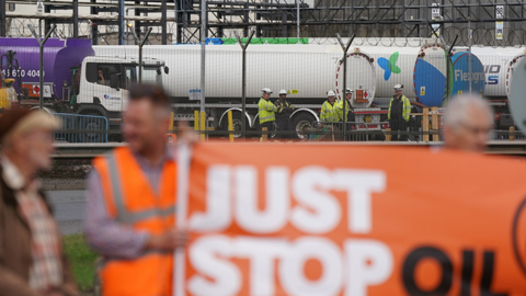 Oil depot protest