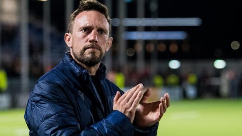 Mike Blair applauds the crowd at his last home game as Edinburgh head coach