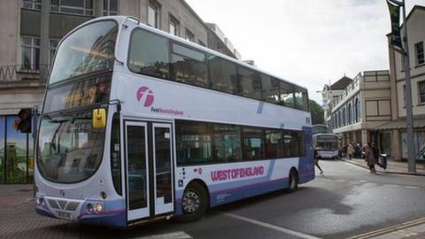 Front of a bus in Bristol