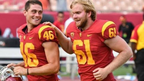 Jake Olson wears the 61 jersey