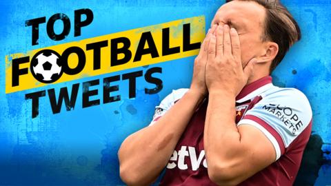 Top Football Tweets: Mark Noble with head in hands.