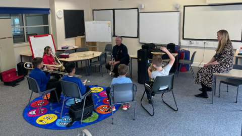 Children playing instruments