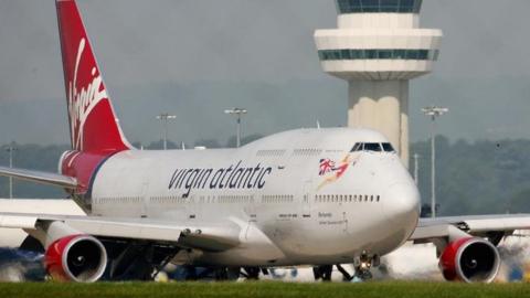 Virgin Atlantic plane at Gatwick airport