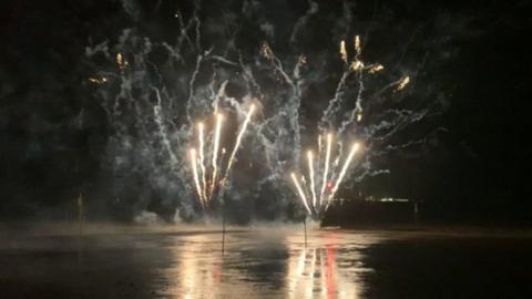 Fireworks on a seafront