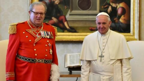 Grand Master Matthew Festing with Pope Francis
